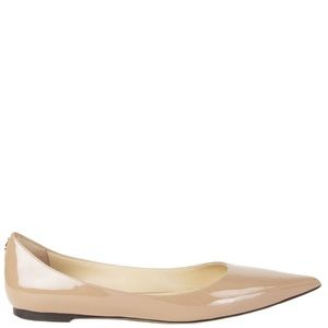 Jimmy Choo Nude Patent Leather Flats